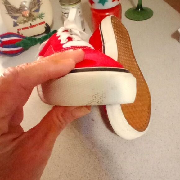 Unisex VANS OFF THE WALL RED SNEAKERS Size 43 - Picture 6 of 13